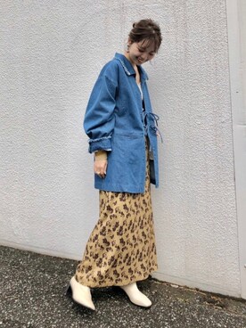 「Kastane」｜「アイテム（カバーオール）」を使った、MihoUesugiさん（レディース・154cm）の冬コーディネート