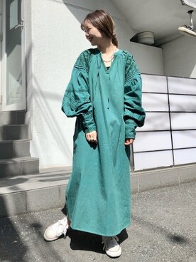 ワンピース ドレス グリーン系 を使った人気ファッションコーディネート Wear
