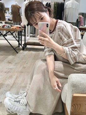 「Kastane（カスタネ）のアイテム（リング）」を使った、MihoUesugiさん（レディース・154cm）の夏コーディネート