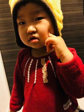 「wearhalloween2017」｜「アイテム（ニットキャップ/ビーニー）」を使った、tsumugiさん（キッズ・80cm）の秋コーディネート
