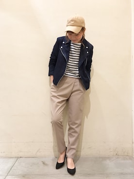 「CIAOPANIC TYPY（チャオパニックティピー）のアイテム（ライダースジャケット）」を使った、Chisato  さん（レディース・157cm）の冬コーディネート