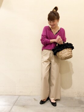 Chisato  さんの「フリルカゴバッグ」を使ったコーディネート