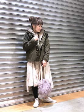 「CIAOPANIC TYPY（チャオパニックティピー）のアイテム（モッズコート）」を使った、Chisato  さん（レディース・157cm）の秋コーディネート
