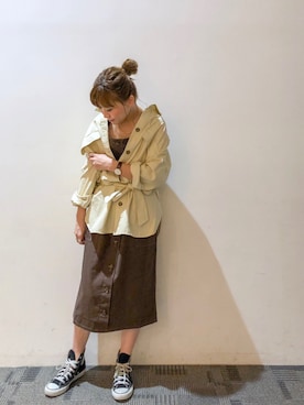 「平成最後のWEARISTAセンバツ」｜「アイテム（ジャンパースカート）」を使った、Chisato  さん（レディース・157cm）の春コーディネート