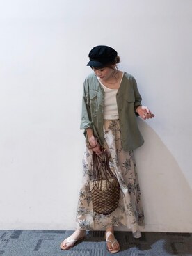 Chisato  さんの「編みカゴバッグ」を使ったコーディネート