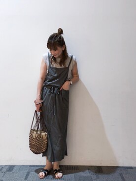 Chisato  さんの「編みカゴバッグ」を使ったコーディネート