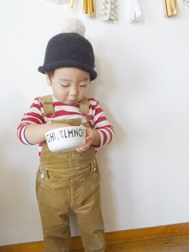 「GLOBAL WORK（グローバルワーク）のアイテム（オールインワン・サロペット）」を使った、kobamiiさん（キッズ・80cm）の冬コーディネート