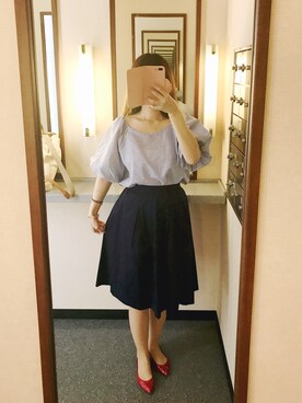 「バルーンスリーブ」｜うららんさん（レディース・168cm）の夏コーディネート