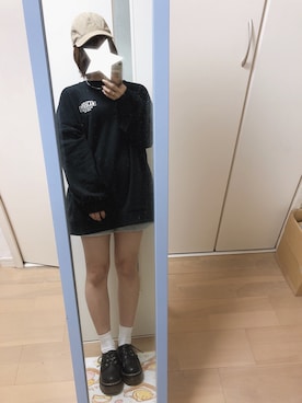 「ストリート系」｜「アイテム（ローファー）」を使った、ふうさん（レディース・155cm）の春コーディネート