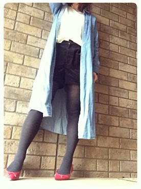 「アイテム（シャツワンピース）」を使った、saya.さん（レディース・161cm・20代）の冬コーディネート