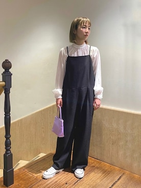 「journal standard L'essage（ジャーナルスタンダードレサージュ）のアイテム（サロペット/オーバーオール）」を使った、なかじまさんさん（レディース・157cm）の春コーディネート