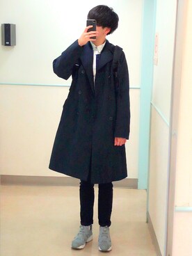 「abahouse」｜「アイテム（トレンチコート）」を使った、ケージさん（メンズ・175cm）の冬コーディネート