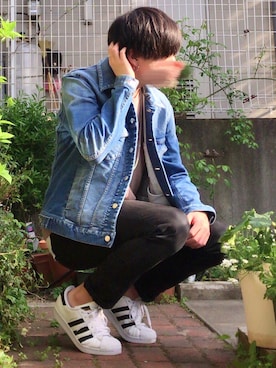 「AKM（エイケイエム）のアイテム（ジャケット/アウター）」を使った、ケージさん（メンズ・175cm）の春コーディネート