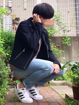 「AKM（エイケイエム）のアイテム（ジャケット/アウター）」を使った、ケージさん（メンズ・175cm）の春コーディネート