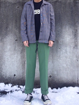 「CLANE（クラネ）のアイテム（スウェット）」を使った、ケージさん（メンズ・175cm）の冬コーディネート