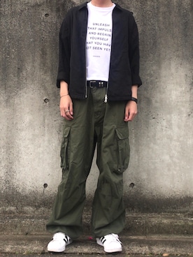 「UNGER（アンガー）のアイテム」を使った、ケージさん（メンズ・175cm）の夏コーディネート