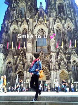 「ZARA（ザラ）のアイテム（デニムジャケット、ブルー系）」を使った、SmiletoUuUuさん（レディース）の冬コーディネート