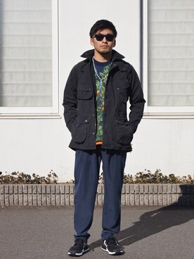 「White Mountaineering」｜「アイテム（スウェット）」を使った、DOGDAYSさん（メンズ・168cm）の冬コーディネート