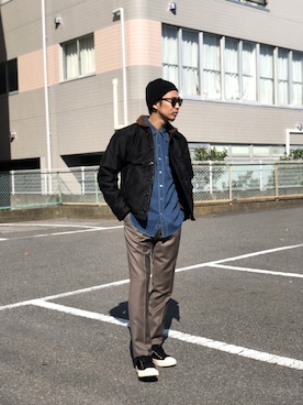「KIJIMA TAKAYUKI」｜「アイテム（ミリタリージャケット）」を使った、DOGDAYSさん（メンズ・172cm）の秋コーディネート