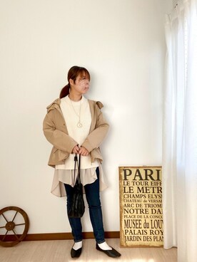 「プリーツバッグ」｜「アイテム（マウンテンパーカー）」を使った、おれなさん（レディース・157cm）の秋コーディネート