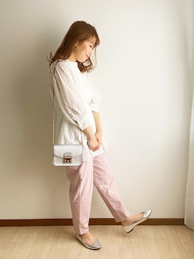 「fifth（フィフス）のフラップチェーンショルダーバッグ（ショルダーバッグ）」を使った、おれなさん（レディース・156cm）の春コーディネート
