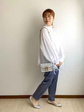 「fifth（フィフス）のフラップチェーンショルダーバッグ（ショルダーバッグ）」を使った、おれなさん（レディース・156cm）の春コーディネート