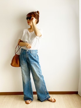 「VICKY（ビッキー）のアイテム（パンツ）」を使った、おれなさん（レディース・156cm）の春コーディネート