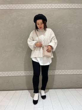 「PAGEBOY（ページボーイ）のアイテム（ハンチング/ベレー帽）」を使った、ななこさん（レディース・155cm）の冬コーディネート