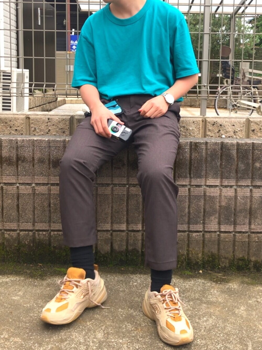 「夏、シンプルコーデ、プチプラ、スニーカーコーデ、低身長、u170、いいね、save、フォローお願いします🤑」｜「UNIQLOのアイテム（トップス、ブルー系）」を使った、k.s.k「U170」さん（メンズ・168cm）の夏コーディネートの1枚目の写真
