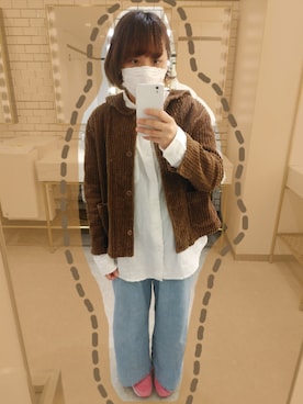 「MERLOT（メルロー）のアイテム（その他アウター）」を使った、ゆかもさん（レディース・156cm）の春コーディネート
