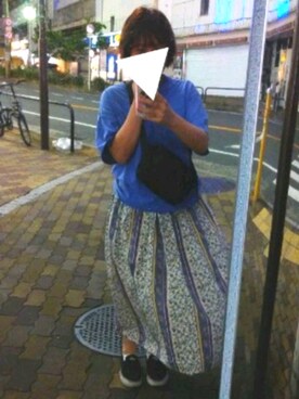 「激安コーデ」｜「アイテム（スリッポン）」を使った、ゆかもさん（レディース・156cm）の夏コーディネート