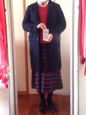 「アイテム（チェスターコート）」を使った、Jemさん（レディース・156cm・30代）の冬コーディネート