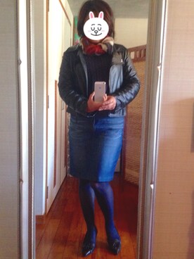 「仕事コーデ」｜「アイテム（ライダースジャケット）」を使った、Jemさん（レディース・156cm）の冬コーディネート