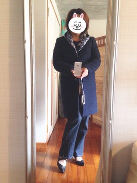 「仕事コーデ」｜「アイテム（チェスターコート）」を使った、Jemさん（レディース・156cm）の冬コーディネート