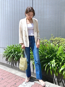 「ビーサン」｜「アイテム（その他）」を使った、satomiさん（レディース・170cm）の春コーディネート