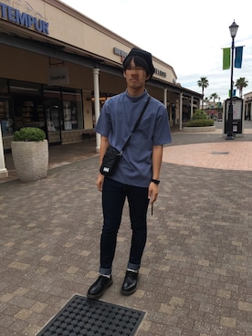 「JUNRED（ジュンレッド）のアイテム（ハンチング/ベレー帽）」を使った、おっしーさん（メンズ・174cm）の夏コーディネート
