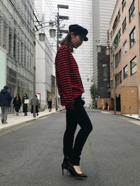 「アイテム（キャスケット）」を使った、Emilyさん（レディース・162cm）の冬コーディネート