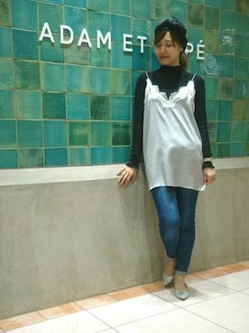 「アイテム（ヘアバンド）」を使った、Emilyさん（レディース・162cm）の冬コーディネート