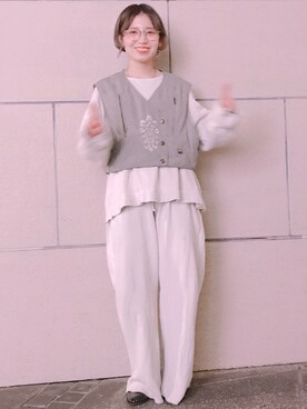 「HUG（ハグ）のアイテム」を使った、おちまさん（レディース・153cm）の春コーディネート