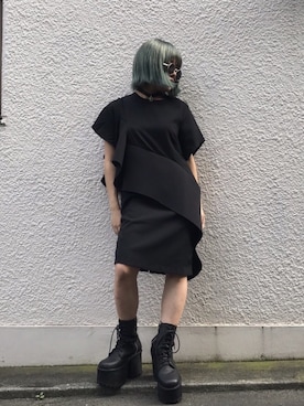「UNIF（ユニフ）のアイテム（ブーツ）」を使った、Natsukiさん（レディース・149cm）の秋コーディネート