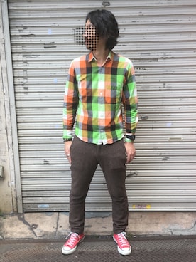 「ツイードパンツ」｜「アイテム（腕時計）」を使った、かくちゃんさん（メンズ・175cm）の春コーディネート