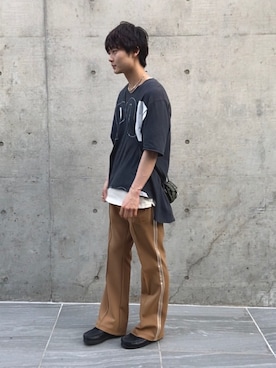 「TOGA PULLA（トーガ　プルラ）のアイテム（バッグ）」を使った、とみさん（メンズ・170cm）の夏コーディネート