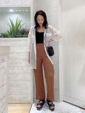 「Heather（ヘザー）のアイテム（バッグ）」を使った、narumiさん（レディース・163cm）の夏コーディネート