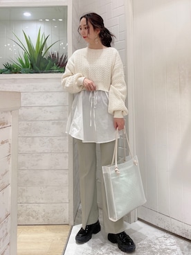 「Heather（ヘザー）のアイテム（スラックス）」を使った、narumiさん（レディース・163cm）の冬コーディネート