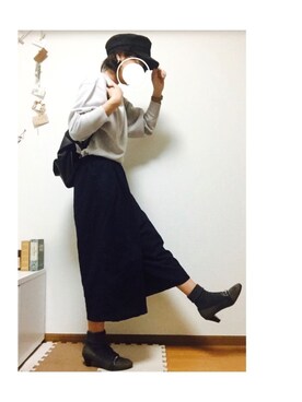 「archives（アルシーヴ）のアイテム（キャップ）」を使った、ゆゆゆり。さん（レディース・160cm）の春コーディネート