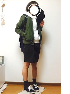 「archives（アルシーヴ）のアイテム（キャップ）」を使った、ゆゆゆり。さん（レディース・160cm）の春コーディネート