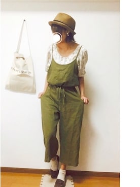 「アイスクリーム」｜「アイテム（オールインワン・サロペット）」を使った、ゆゆゆり。さん（レディース・160cm）の春コーディネート