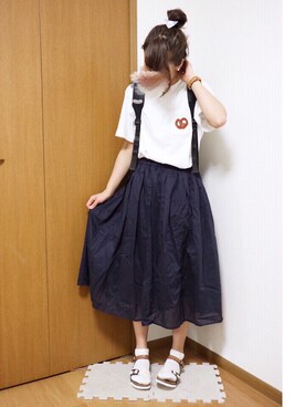 「Lee（リー）のアイテム（シューズ）」を使った、ゆゆゆり。さん（レディース・160cm）の夏コーディネート