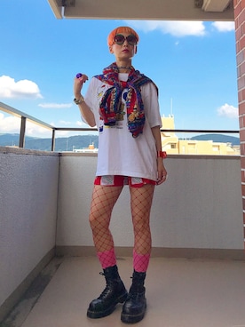 「プロデューサー巻き」｜「アイテム（ジャケット/アウター）」を使った、カラフルカモーンさん（レディース・160cm）の秋コーディネート