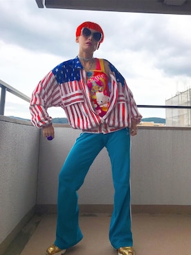 ジャケット アウターを使った アメリカ国旗 のレディース人気ファッションコーディネート Wear